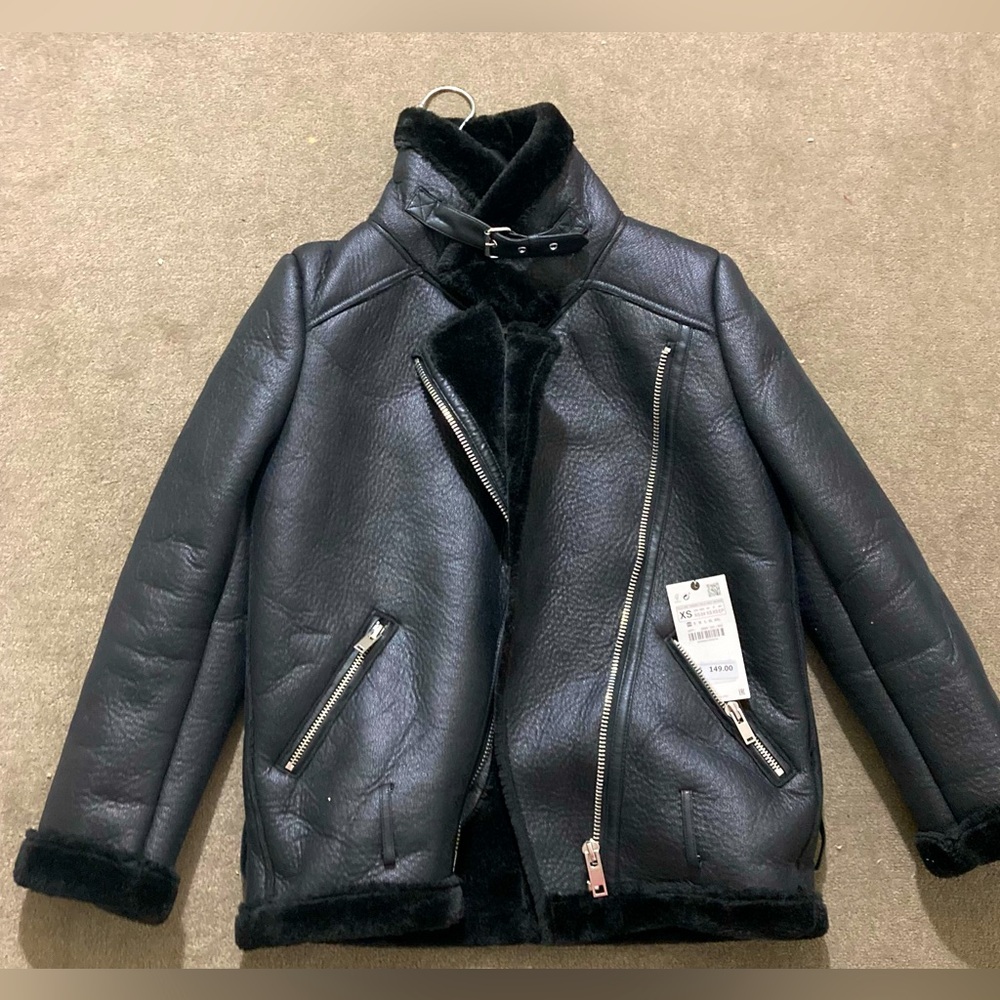 ZARA COLLECTION DOUBLE-FACED FAUX BIKER JACKET